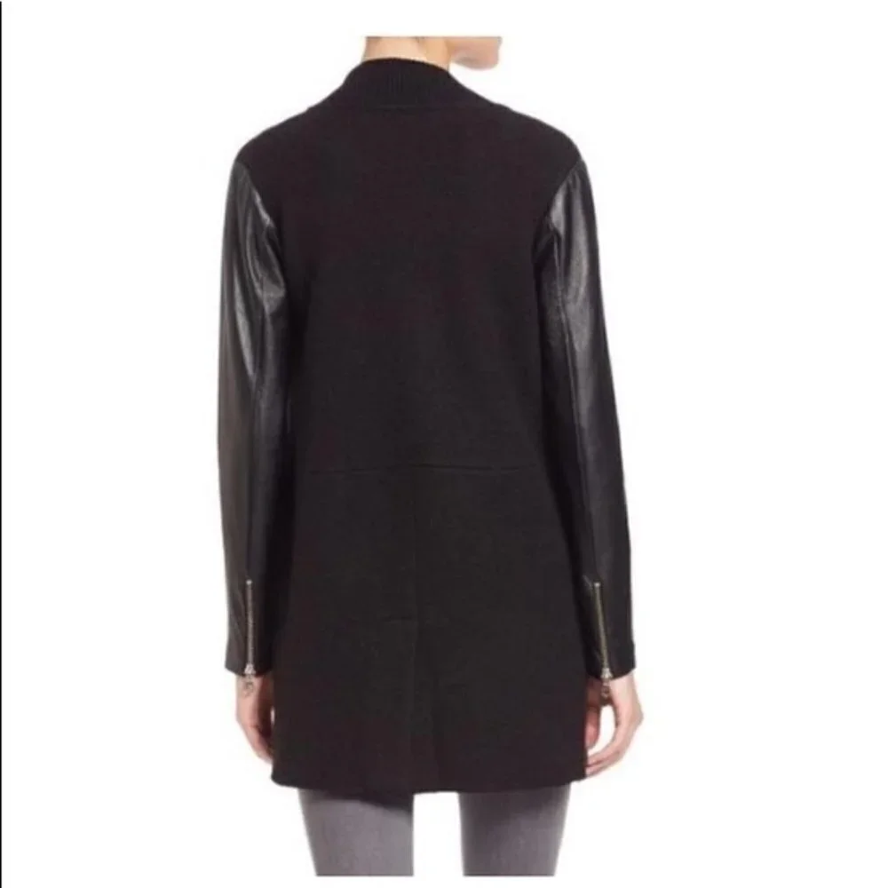 Joie Faiga Boiled Wool and Lamb Leather Jacket (c) - Picture 2 of 6